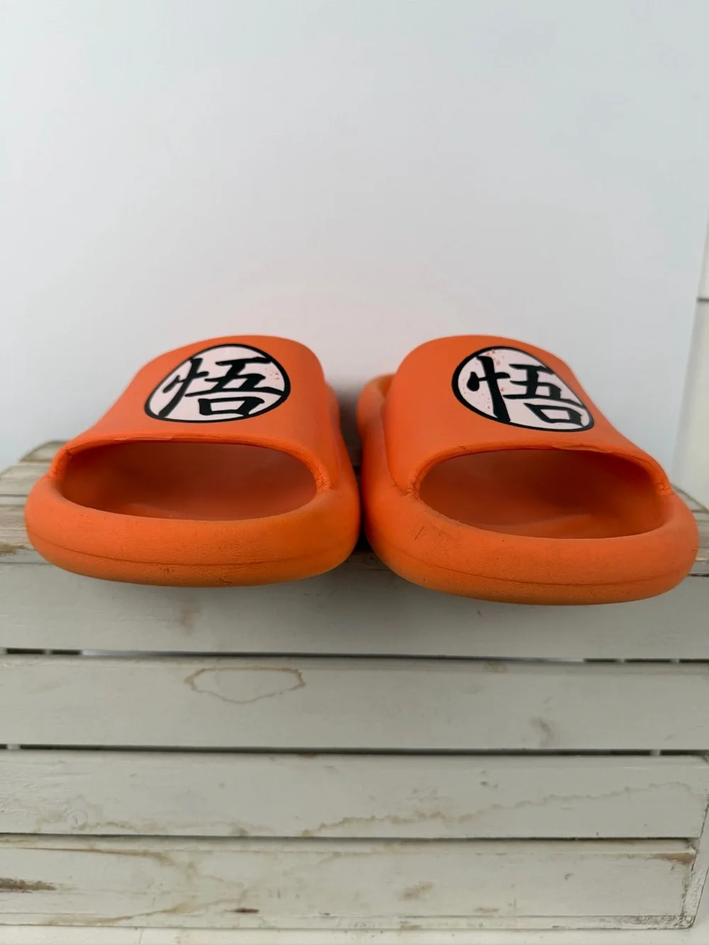 Dragon Ball Z Goku symbol comfort slide sandals signature kanji on strap size 10